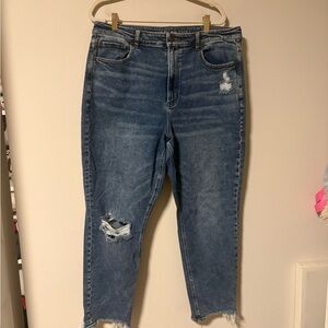 American Eagle Outfitters Highest Rise Distressed Mom Jeans 16 Regular